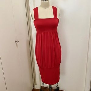 XX1 Empire Waist Bubble Tank Midi Dress Red S